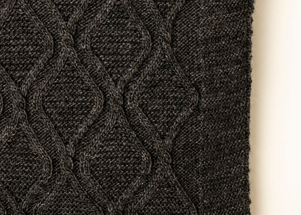 Royal merino throw - Charcoal grey