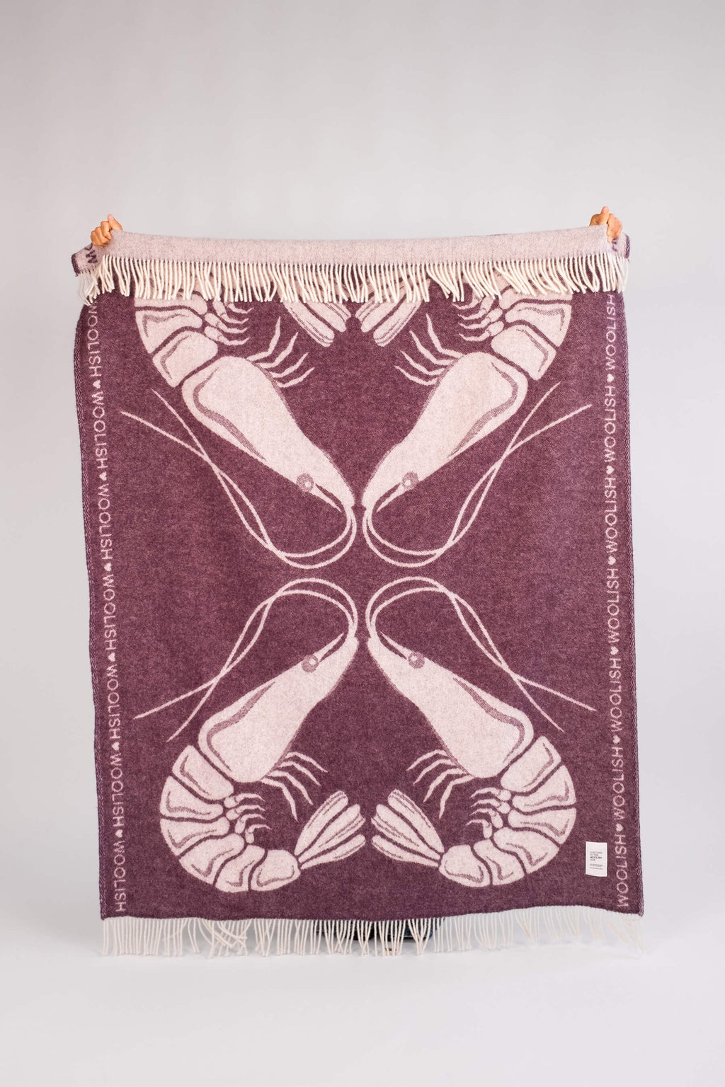 Shrimp love wool throw