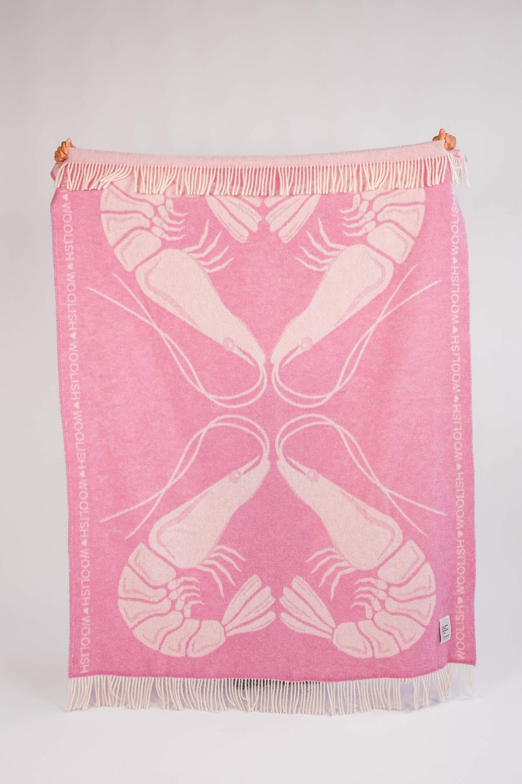 Shrimp love wool throw