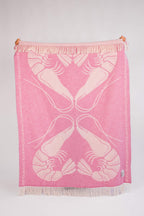 Shrimp love wool throw
