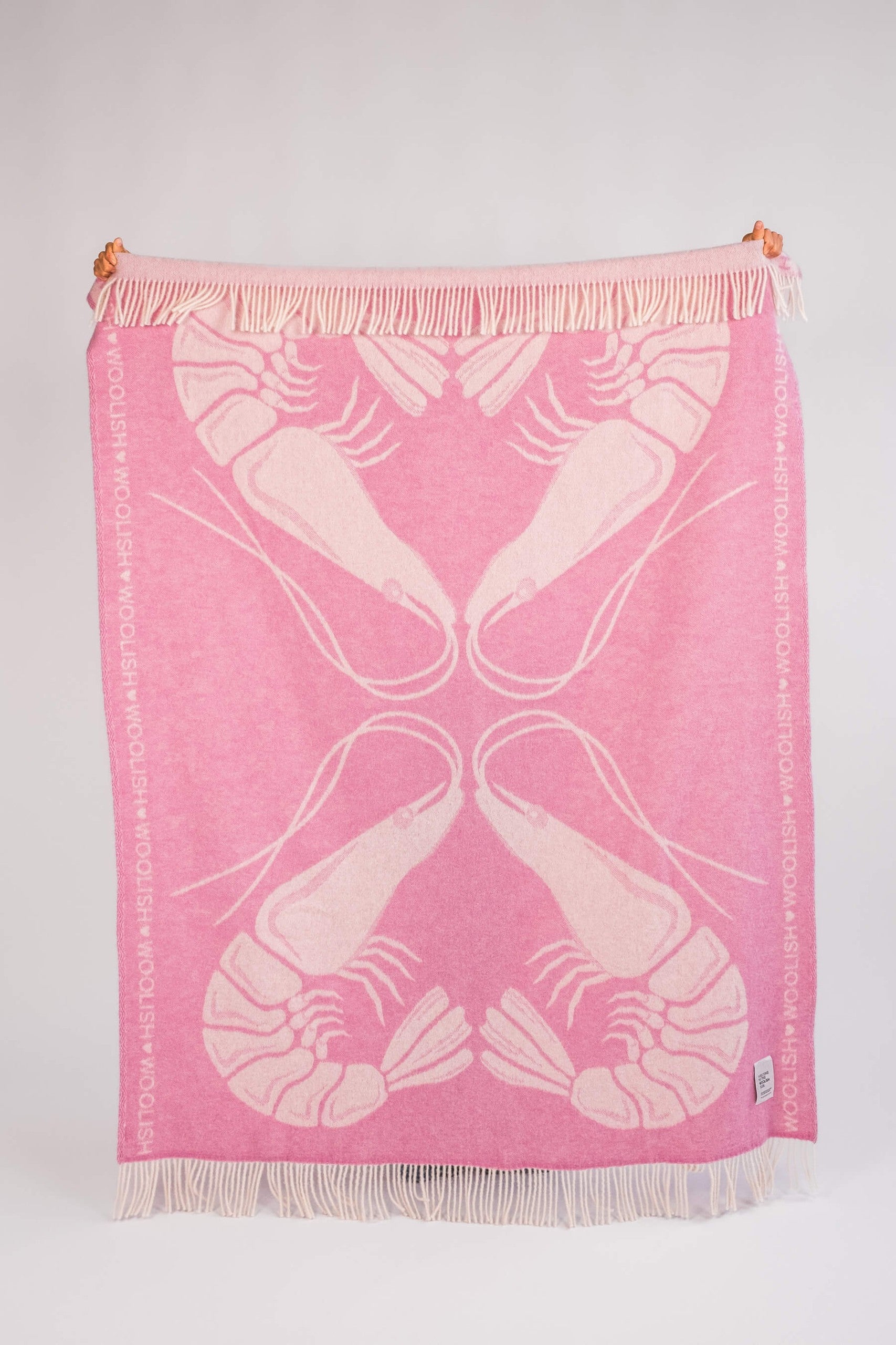 Shrimp love wool throw
